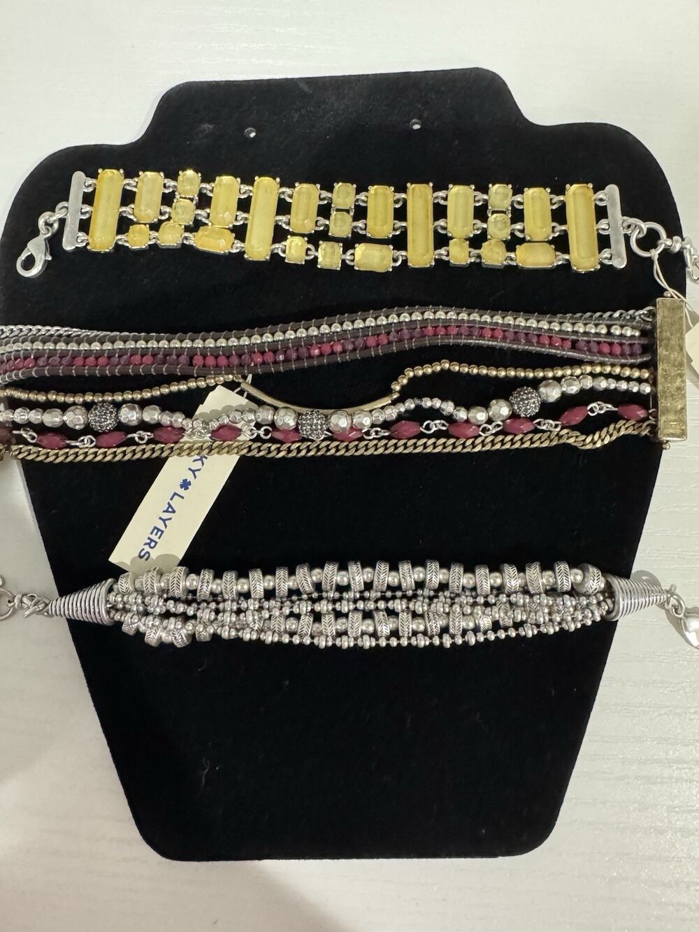 Set Of 3 New Lucky Brand Bracelets Mixed Media Cool!